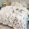 Conjuntos de cama 100% algodão egípcio conjunto de luxo borboleta bordado capa de edredão folha plana equipada fronhas 230907