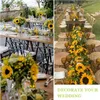 Tournesols artificiels avec tiges vases de bouquet en plastique simulés de 165 pouces décorent le jardin extérieur de mariage pour la décoration intérieureLF2030908