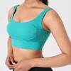 BR Soutien-gorge de sport intégré pour femme avec coussin de poitrine fixe et boucle dans le dos - Soutien-gorge de fitness haute résistance - Grand 180 catties (60062)