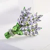Broszki austriackie fioletowe kryształowa lawendowa broszka pszenna luksusowa biżuteria Summer Słodki temperament kwiat