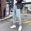 Baggy jeans för män byxor pojke mäns byxor brett ben överdimensionera denim overaller last pojkar232q