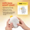 UNEEDE LED Benson Duck Night Light Cute Animal Silicone Nursery Rechargeable Table Lamp with Touch Sensor for Baby Girls Women Bed249h