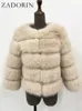 Women's Fur Faux Fur ZADORIN S-5XL Mink Coats Autumn Winter Fluffy Black Faux Fur Coat Women Elegant Thick Warm Faux Fur Jackets For Women Tops 230908