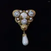 Brooches High Quality Brooch Made By Hand With French Medieval Elegance Pearl