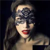 Máscaras de festa moda rainha máscara de renda requintado masquerade preto branco decoração de halloween gota entrega casa jardim festivo s dhgarden dh9mk