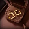 Designer Earrings Bottega for Women Senior Classic Small Fragrant Wind Bvb New Clover Golden Brass Veneta