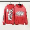 Men's Hoodies Sweatshirts Men's Hoodies Hellstar High Street Ins Vintage Mud Print Red Hoodie Brushed Men's And Women's Loose x0908