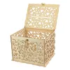 Other Event Party Supplies Wedding Card Box Envelope Gift Card Wooden Boxes Hollow Floral Pattern Invitation Card DIY Box Wedding Party Decoration Supplies 230907