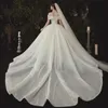 2023 Abiti da sposa sexy arabi con abiti da ballo Plus Size Sweetheart Abiti da sposa lucidi Bling Luxury Perline Paillettes Abiti da sposa Sweep Train Boho Applique Abiti da sposa