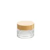 5g 15g 30g 50g 100g Cosmetic Glass Jar Frosted Clear Cream Bottles Travel Cosmetic Container with Natural Bamboo Lids and PP Inner Cover