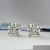 Kolczyki dla kobiet 925 Sterling Sier Sier Plated 18K Gold Fashion Lab Created Diamond Gift Jewelry 221119 Drop dostawa dhqnx