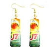 Boucles d'oreilles pendantes pour femmes, boucles d'oreilles faites pour filles mignonnes, cadeau amusant, dessins animés faits à la main, Mini boisson aux fruits, jambon, saucisses, dentifrice, shampoing