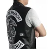 Men's Vests Fashion Pu Leather Rock Punk Vest Men Cosplay Costume Black Color Motorcycle Biker Sleeveless Jacket Coat Clothing 230908