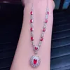 Gargantilha luxuoso cheio de diamante imitação rubi moda cor jóia pingente feminilidade colar clavícula corrente