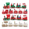 Decorações de Natal Ornamento de trem de madeira de plástico Feliz Decoração para casa Presentes de Natal Noel Natal Navidad Ano 2024 230907