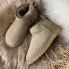 Designer stövlar kvinnor läder stövlar fläta bekväma australien stövlar mocka fårskinn kort mini bow khaki svart vit rosa marin utomhus sneakers