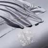 寝具セットスヴェタニャエジプトの綿サテンジャクアード刺繍寝具セットキングクイーンベッドラインエラスティックシート枕カバーセット230907