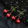 Boucles d'oreilles pendantes en forme de fruits doux, perles à paillettes 3D, goutte de cerise rouge, boule miroir Disco pour femmes et filles, bijoux de fête dansante, cadeau