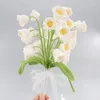 Decorative Flowers Bell Orchid Finished Hand-knitted Crochet Bouquet Creative Artificial DIY Handicraft Gifts Wedding Decoration