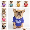 Vêtements pour chiens Vêtements pour animaux de compagnie Chiot Coton Col roulé T-shirt Chat T-shirt Chiens Designs De Mode Alphabet Vêtements 12 Couleurs Drop Livraison Hom Dhynt