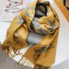 Bufandas de diseñador para mujer, chal grueso de Cachemira con escote en V de lujo, largo largo de invierno, Pashmina, Hijab con borla, novedad de 2023