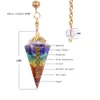 Breloques goutte Orgonite Reiki pendule 7 Chakra cristal amulette guérison énergie méditation pendentif Hexagonal 230907