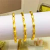 Bangle Mode Licht Geel Goud Kleur Armband Voor Vrouwen Bruiloft Charmes Sieraden Elegante Push-Pull Bamboe Niet Vervagen Verjaardagscadeau