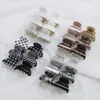 Hårklämmor Barrettes 6pcslot 4cm akryl Small Crab Claw Clip Women Girls Söta blommig Leopard Plast Barrette Clamp Hairpin Accessories 230907