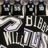 Gedrukt Mitchell en Ness 2001-02 basketbal Jason 55 Williams Jersey Retro zwart 10 Mike Bibby Jerseys klassiek ademend sport