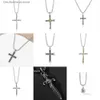 Naszyjniki wiszące Diamentowe kobiety męskie naszyjnik luksusowe skręcone projektanci kabli łańcuch cross men popularne sznurki Zła wzajemna biżuteria biżuteria Q230908