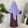 Vêtements ethniques Femmes Eid Prière Vêtement Long Khimar Ramdan Musulman Foulard 3 Couches Jilbab Jubha Islamique Hijabs Musulman Dejellab