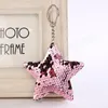 Shiny Sequins Stars-shaped Keychains Cute Colorful Star Pendants Keyrings Fashion Women Bag Hanging Accessories Party Gifts