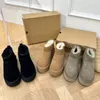 Botas de couro peludo botas femininas clássicas de grife botas de neve quentes de inverno moda ao ar livre botas de camurça novas botas de cabelo longo meio chinelo novos sapatos casuais confortáveis