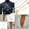 Other Boho Crystal Chest Chain Necklace Water Drop Y Harness Body Waist Belly Jewelry Women Bikini Clothing Decor 221008 Delivery Dhy9Q