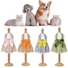 Cão vestuário bonito floral gato cães saia roupas para animais de estimação vestido pequeno laço estilingue princesa fina acessórios de verão