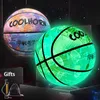 Bollar Reflective Glow Basketball Storlek 5 6 7 Outdoor Street Cool Glowing Luminous Basketballs Child Youth Adults Free Gift 230907