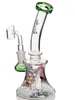 Real Photo Birdcage Inline Perc Recycler TORO Glasbongs mit Aschenfänger, abnehmbaren Glaswasserrohren mit 18-mm-Innengewinde