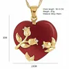 Collares colgantes Romántico Corazón rojo Rosa Flor Collar Encantador Boda de las mujeres Cadena de oro Joyería Regalo del día de San Valentín