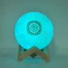 Przenośny SERS Bluetooth Wireless Muslim Nocne światło Koran SERS 3D Księżyc z aplikacjami SPEAekr Koran Touch Lamp 230908