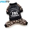 Dog Apparel Cool FBI Pet Dog Clothes Overall Thickening Dog Puppy Jumpsuit Costume Warm Winter Clothing For Boy Dogs Ropa Para Perros 230908