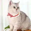 犬の首輪はかわいいペットの猫唾液タオル手編みの調整可能な子猫猫子犬弓弓首輪ペット猫装飾襟子猫のアクセサリー230908