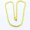 Колье SAIYE в стиле хип-хоп, 24-каратное золотое ожерелье, 3 мм, витая веревка, гальваника для мужчин и женщин, свадебные украшения, подарки