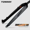 Bike Forks TOSEEK Full 3K Carbon Fiber Mountain Fork Fit For Wheel 26er 27.5er 29er Straight Tube 28.6mm Bicycle MTB Front 230907