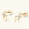 고급 보석 인기 핫 판매 아이스 아웃 925 스털링 실버 VVS Moissanite Shiny Star Stud Earrings for Girls Women Party 결혼식