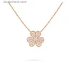 Pendanthalsband FRIVOLE Pendanthalsband 3 Leaf Clover Multiplikationer Styles Gold Rose Silver Crystal Diamond Mini Small Q230908