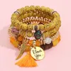 Bangle Trendy Fashion Colorful Glass Beaded Armband Set For Women Girls Charm Handmade Summer Multilayer Jewelry Gifts