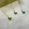 mini cute butterfly designer pendant necklace 18k gold luxury mother of pearl love link chain choker elegant OL necklaces jewelry