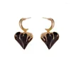 Dangle Oorbellen Cogonia Zwart Hart Voor Vrouwen Hoge Kwaliteit Koper Vergulde Designer Drop Earring Originele Sieraden Groothandel