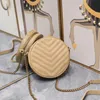 Caviar Leather Designer Shoulder Bag Vinyle Cute Mini Round Bags Women Crossbody Bag Classic Chain Flap Handbags Fashion Cross Body Purse Vintage Luxury Handbag