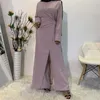 Vêtements ethniques Robe Satin Abaya Dubaï Musulman Mode Combinaison Robe Turquie Islam Robes Africaines Pour Femmes Musulman De Mode Ropa Mujer